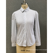 women's white stripe shirt